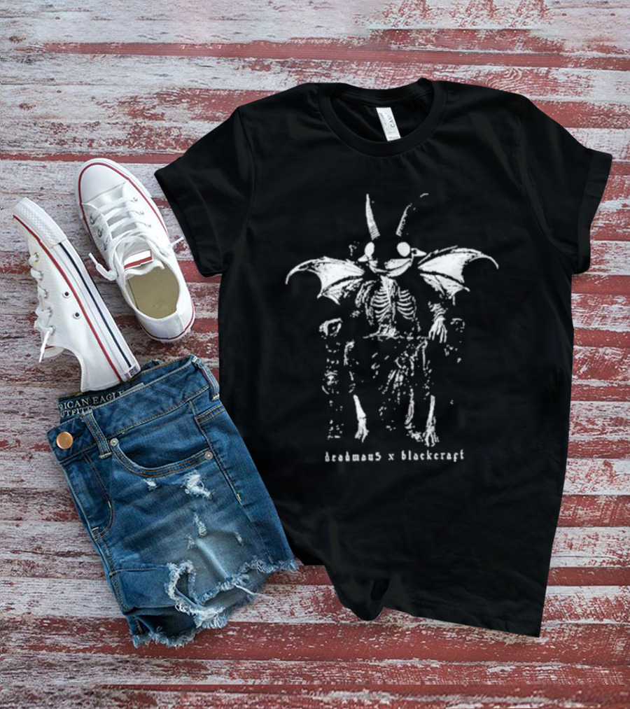 Deadmau5 X Blackcraft Skeleton Bat Creature On Throne T-Shirt