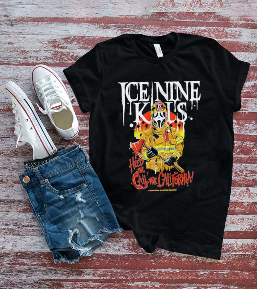 Ice Nine Kills Heed The Call For California Wildfire Benefit Scary Firefighter T-Shirt