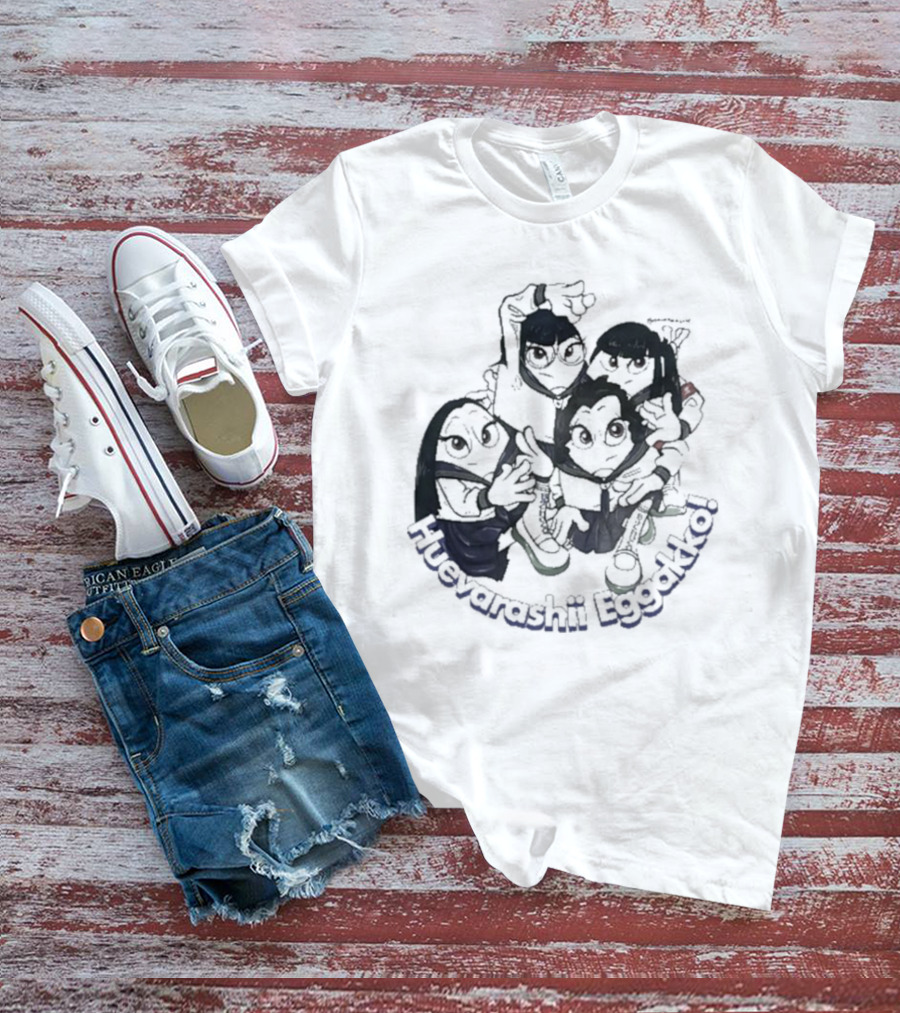 Huevarashii Eggakko Funny Cartoon Characters T-Shirt