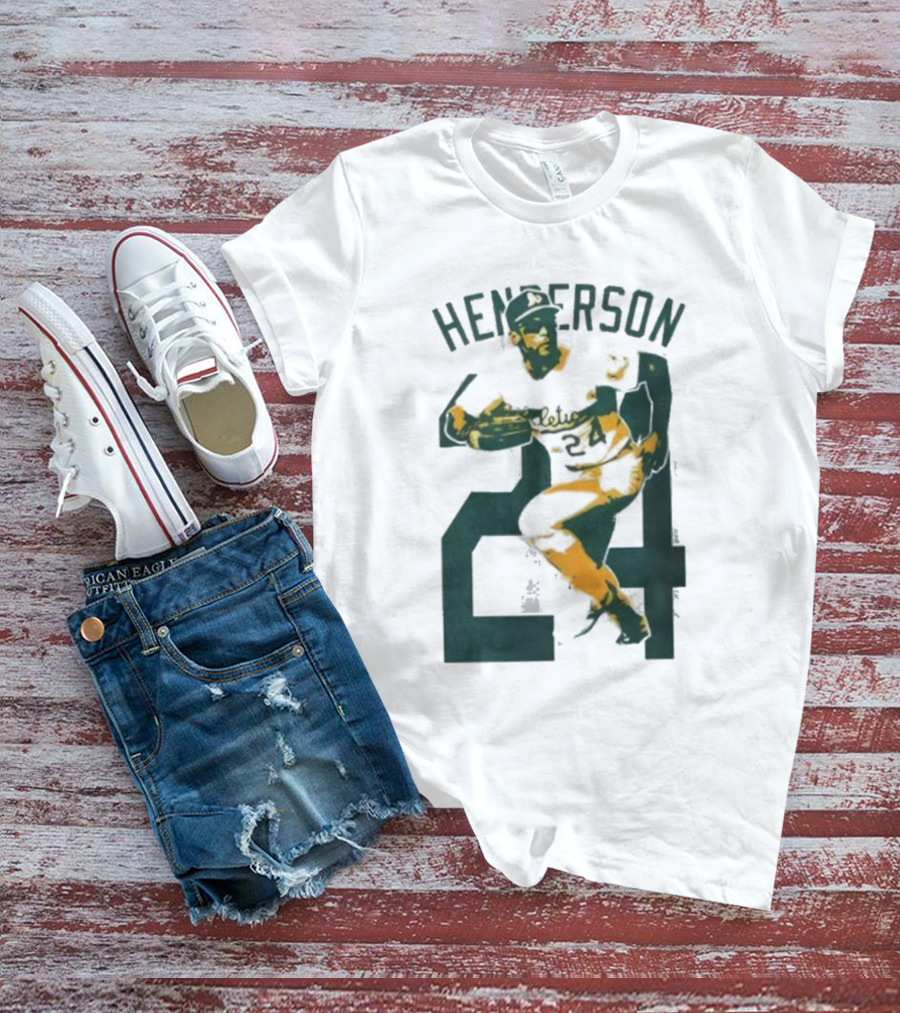 Athletics Forever Rickey Henderson 24 Thank You For Memories T-Shirt