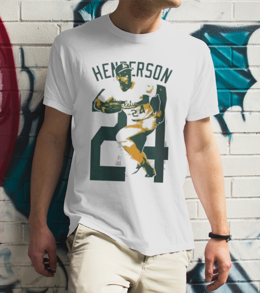 Athletics Forever Rickey Henderson 24 Thank You For Memories T-Shirt