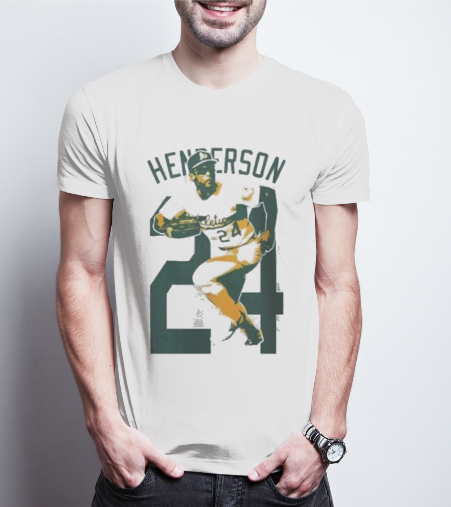 Athletics Forever Rickey Henderson 24 Thank You For Memories T-Shirt