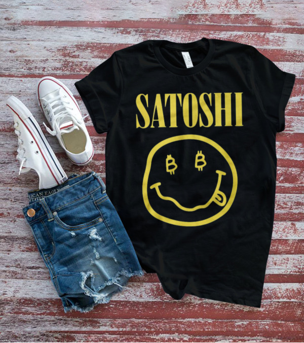 Satoshi Bitcoin Smile Logo Icon T-Shirt
