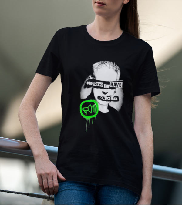 Scooter God Save The Rave Speaker Icon Bold Design T-Shirt