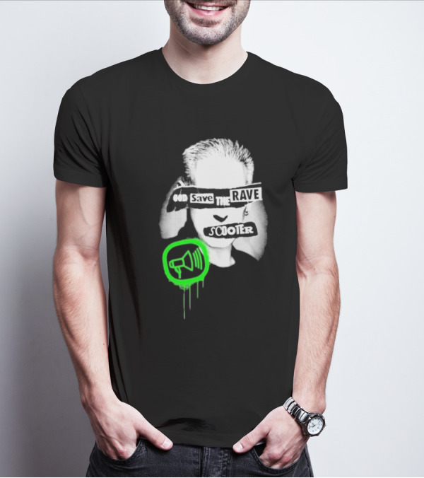 Scooter God Save The Rave Speaker Icon Bold Design T-Shirt