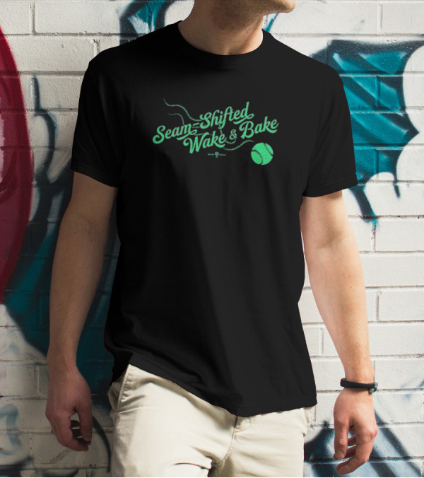 Seam-Shifted Wake And Bake Baseball Concept T-Shirt