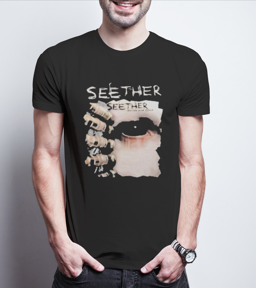Seether Karma And Effect Eye Skeleton Couple Image T-Shirt