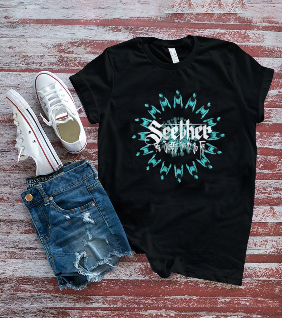 Seether The Surface Seems So Far Circle Blue And White Motif T-Shirt