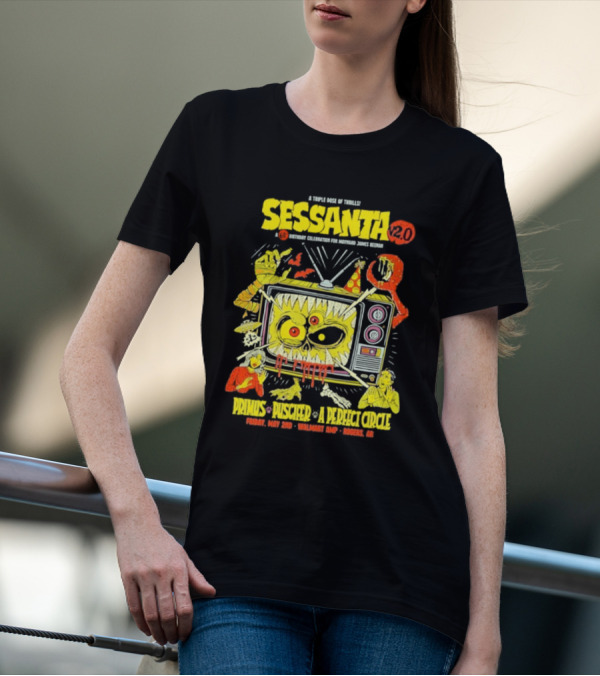 Sessanta 2.0 Event Primus Puscifer A Perfect Circle May 2 2025 Rogers AR Walmart AMP TV T-Shirt