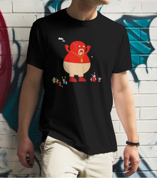 Simon Oxley Neanderfools Giant Red Character Dollar Necklace T-Shirt