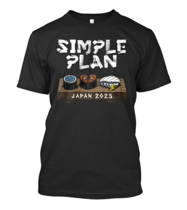 Simple Plan Japan 2025 Sushi Icons T-Shirt