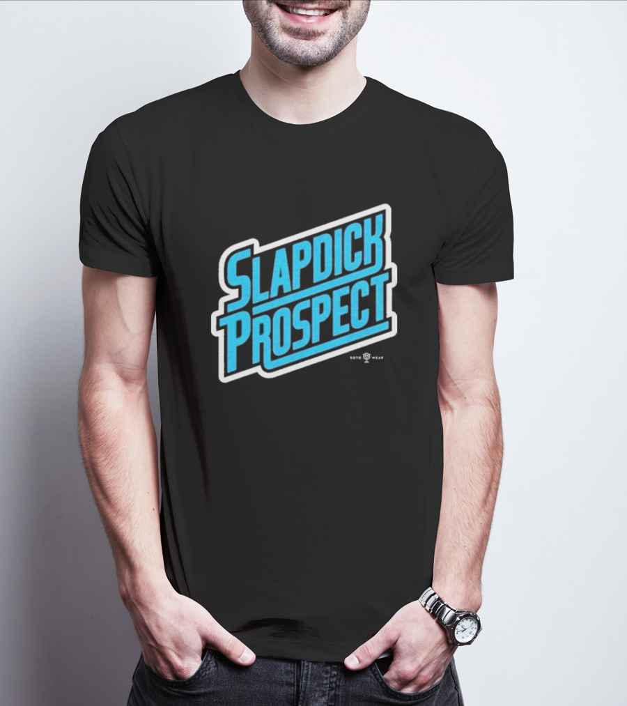 Slapdick Prospect Blue Bold Text T-Shirt