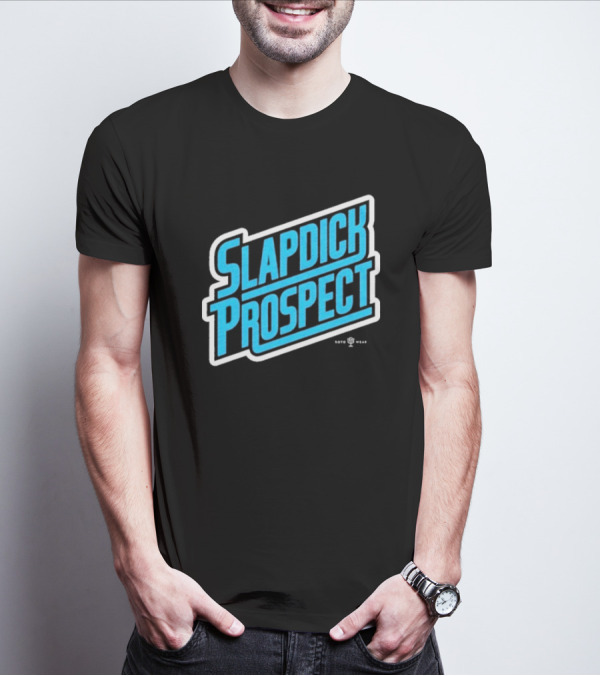 Slapdick Prospect Blue Bold Text T-Shirt