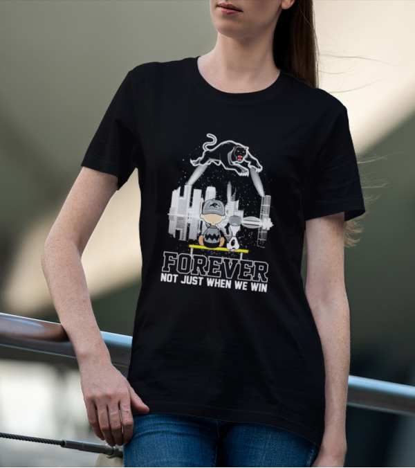 Snoopy Charlie Brown Peanuts Penrith Panthers Forever Skyline Not Just When We Win T-Shirt
