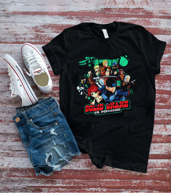 Solid Snake Vs Foxhound Cartoon Characters Comic Style Adventure T-Shirt