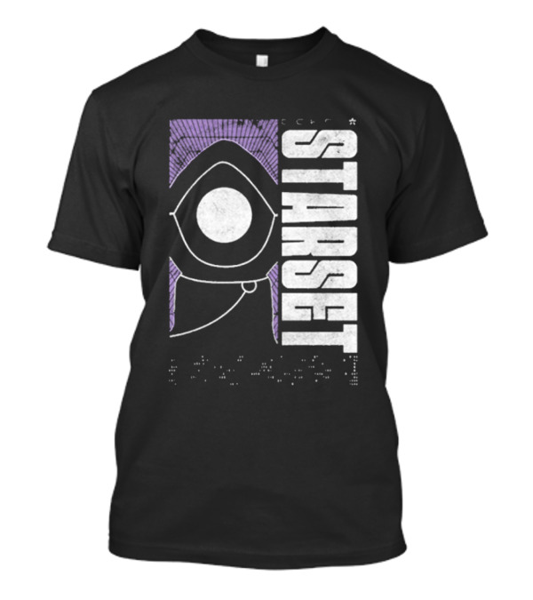 Starset Echo Purple Hooded Figure Bold White Text T-Shirt