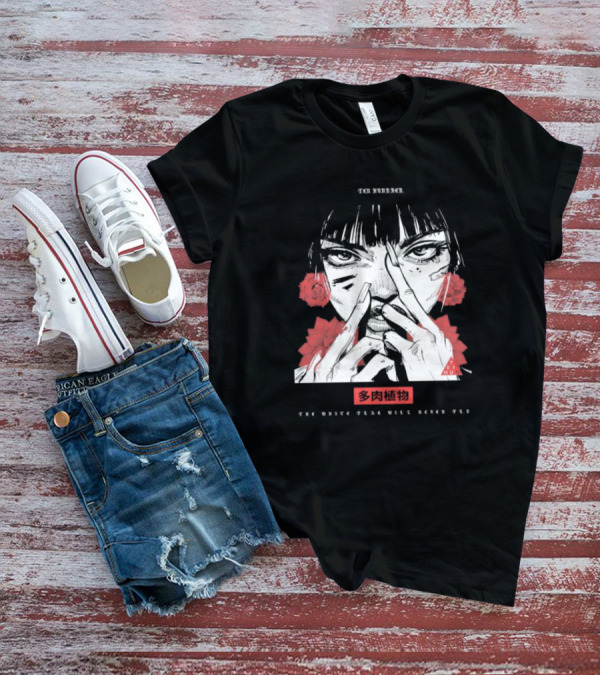 Ten Hundred The White Flag Will Never Fly Succulent Red Rose Manga Art T-Shirt