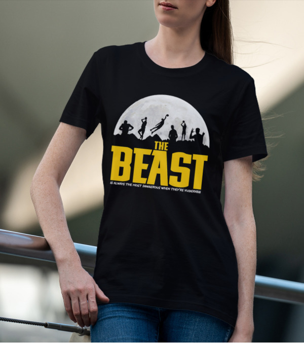 The Beast Is Always The Most Dangerous When They're Vulnerable Silhouettes Moon Scene T-Shirt