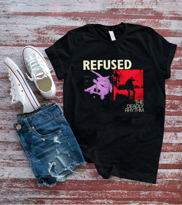 Refused The Deadly Rhythm Skater Red And Purple Imagery T-Shirt