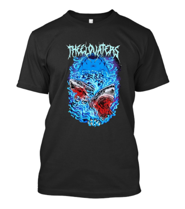 The Elovaters Beware Of Sharks Electric Blue Fierce Shark Trio T-Shirt