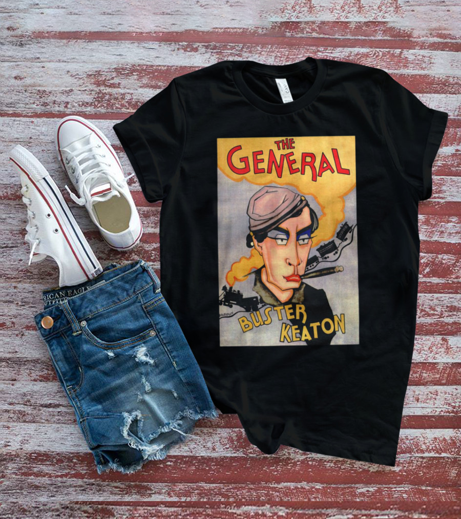 The General Buster Keaton 1926 Train Smoke Caricature T-Shirt