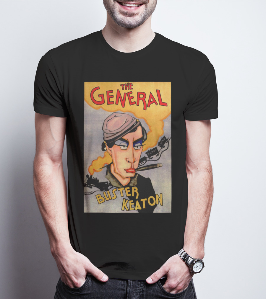 The General Buster Keaton 1926 Train Smoke Caricature T-Shirt