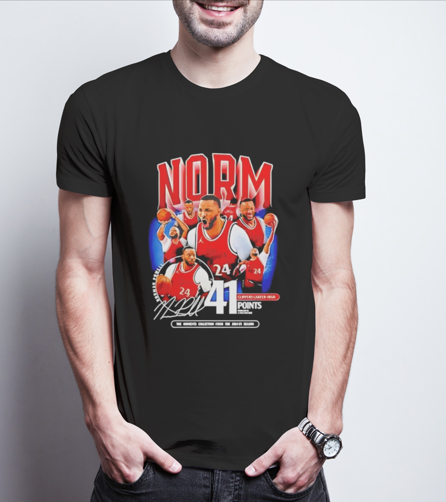 Clippers Norman Powell 24 Clippers Career High Signature 41 Points T-Shirt