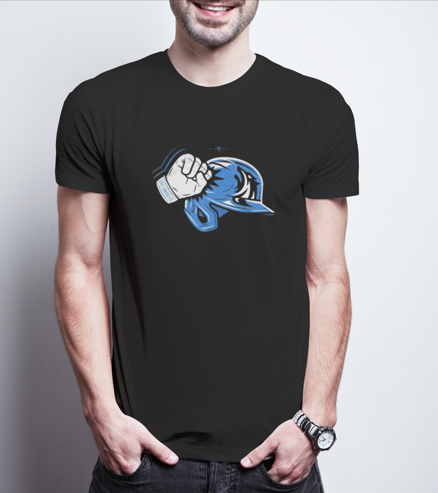 The Wolf Of Chavez Ravine Los Angeles Dodgers Fist Bump Helmet T-Shirt