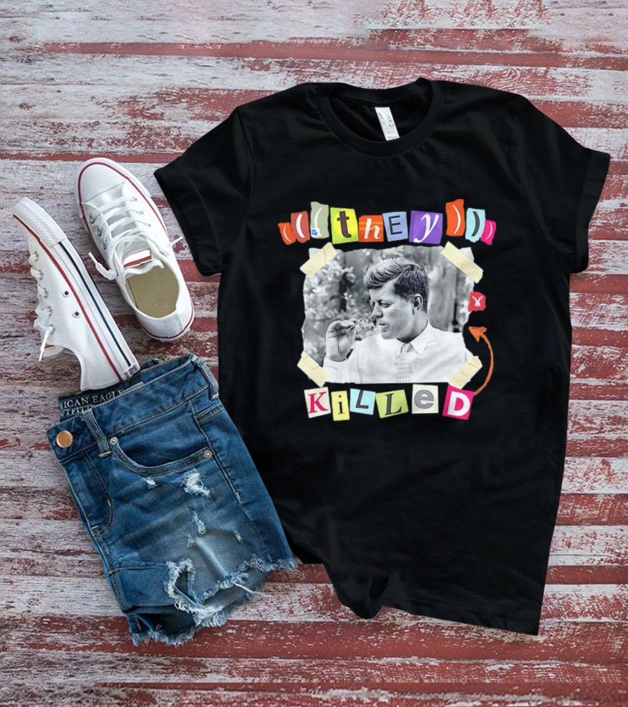 They Killed John F. Kennedy Smoking Retro Style T-Shirt
