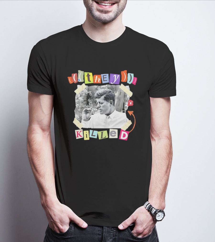 They Killed John F. Kennedy Smoking Retro Style T-Shirt