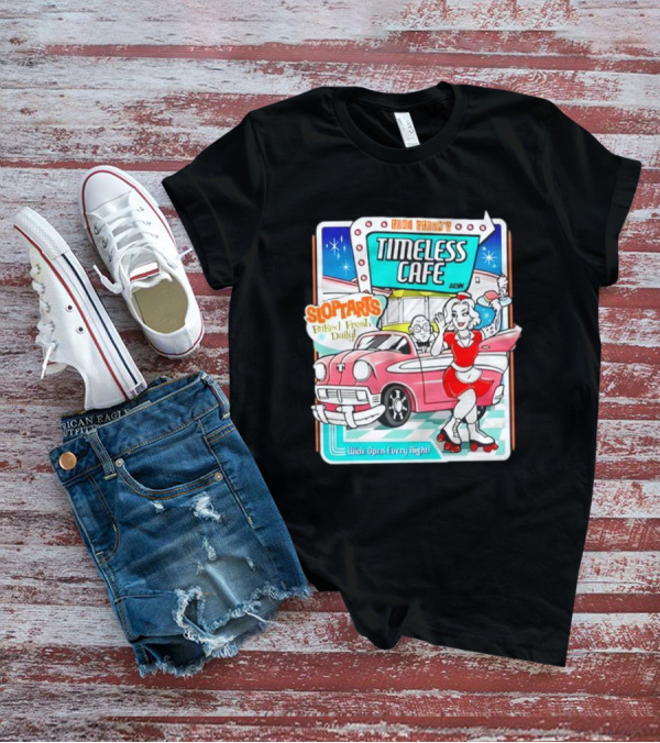 Kina Curvy's Timeless Cafe Sloptarts Baked Fresh Daily Wide Open Every Night Retro Diner Scene T-Shirt