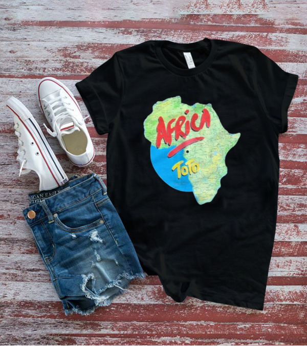 Toto Africa Map Shape With Record Design T-Shirt