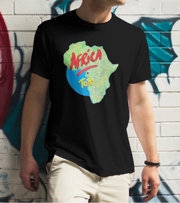 Toto Africa Map Shape With Record Design T-Shirt