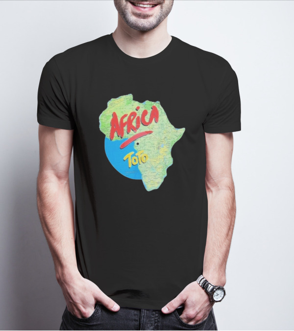 Toto Africa Map Shape With Record Design T-Shirt