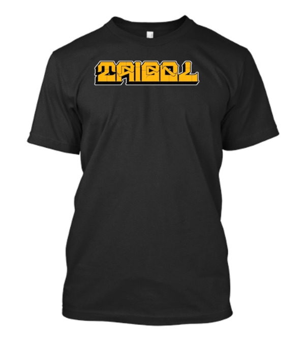Tribal Gear Victim Gold Graffiti Font Bold Yellow Text T-Shirt