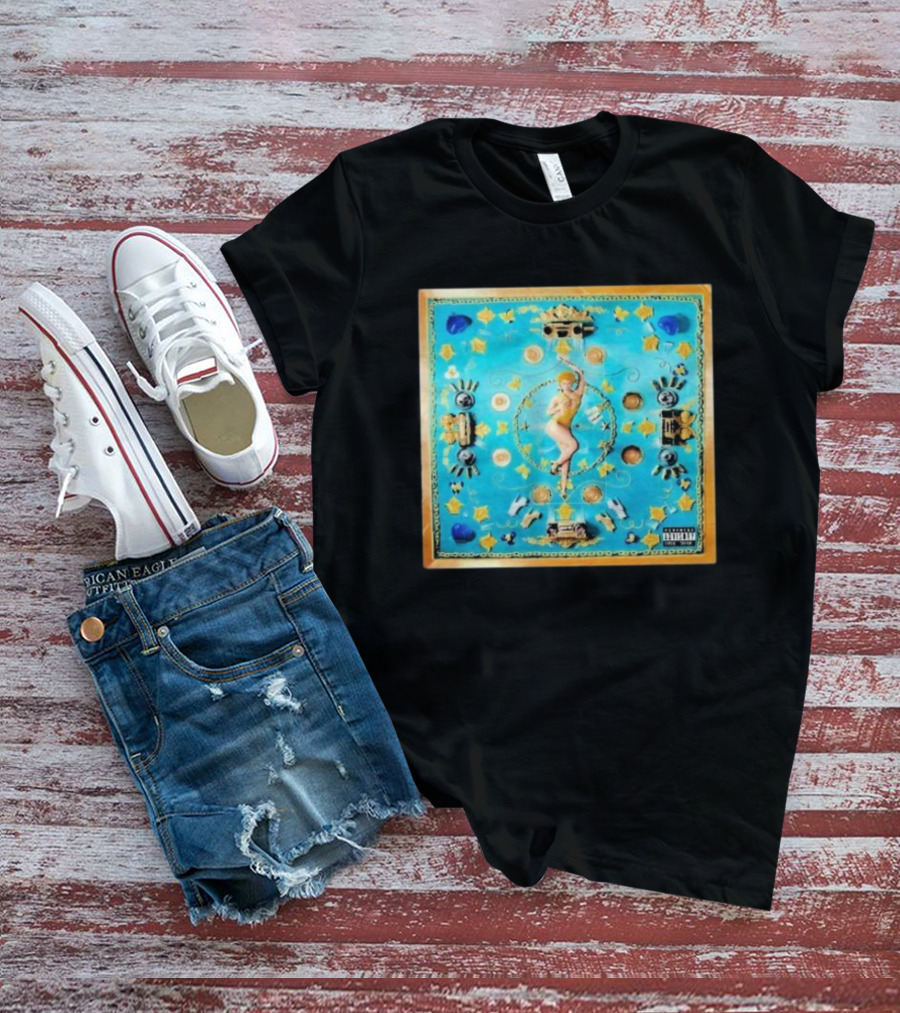 Ice Spice Y2K I'm Just A Girl Vintage Style Pop Art Blue Gold Elements T-Shirt