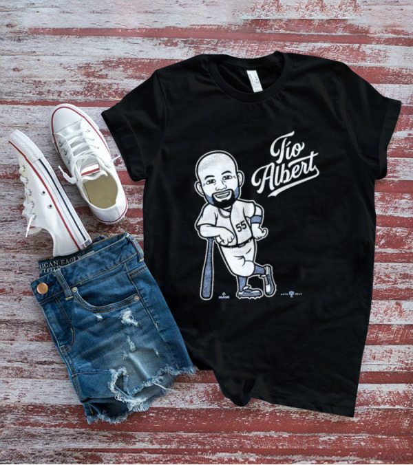 Tío Albert Baseball Player Cartoon With Bat And Number 55 T-Shirt