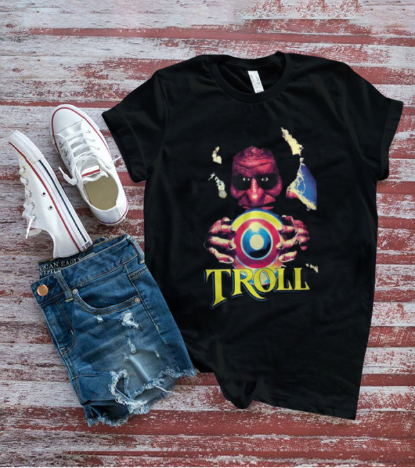 Troll Creepy Character Holding Colorful Orb T-Shirt