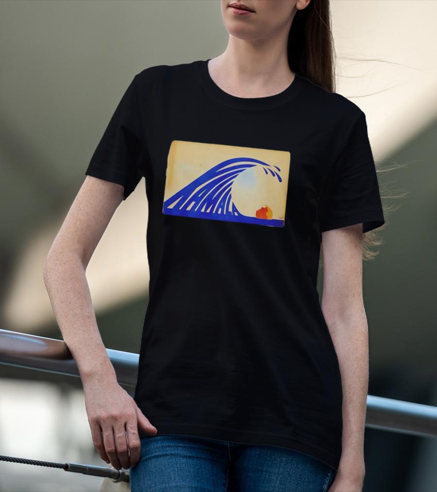 Kamala Wave Blue And Orange Graphic T-Shirt