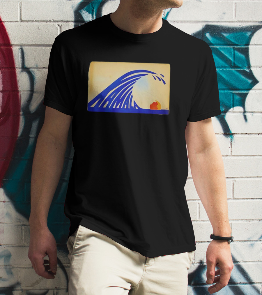 Kamala Wave Blue And Orange Graphic T-Shirt