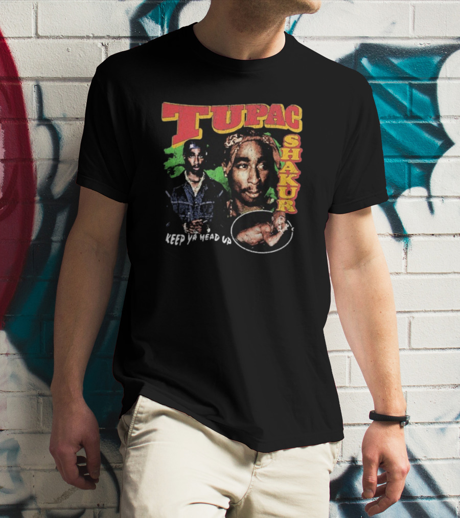 Tupac Shakur Keep Ya Head Up Vintage Collage 2PAC T-Shirt