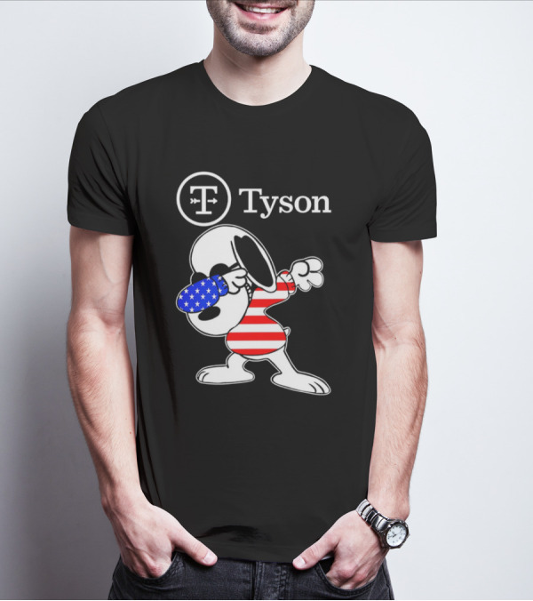 Tyson Foods Snoopy Dabbing American Flag Character T-Shirt