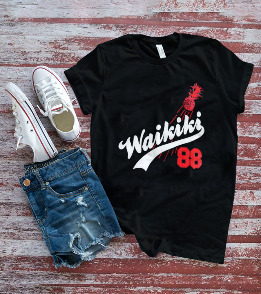 Waikiki 88 Los Angeles Dodgers Pineapple Baseball Graphic T-Shirt