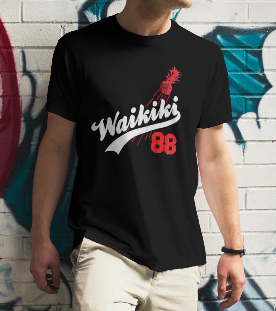 Waikiki 88 Los Angeles Dodgers Pineapple Baseball Graphic T-Shirt