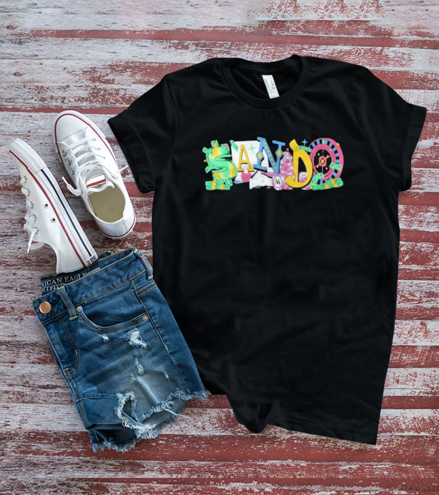 Vegas Matt Sando Casino Theme Money Roulette And Dice T-Shirt