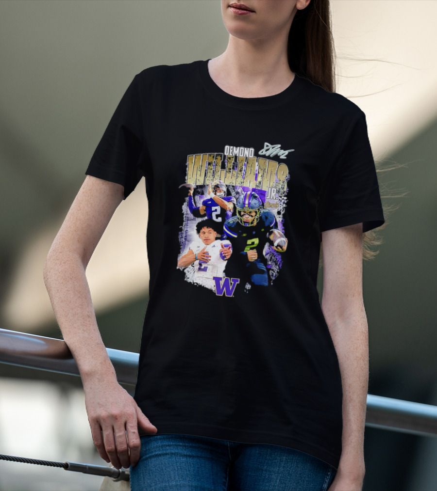 Demond Williams Jr. Washington Huskies Football W Logo T-Shirt