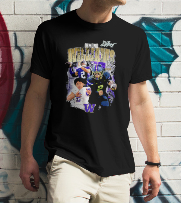Demond Williams Jr. Washington Huskies Football W Logo T-Shirt