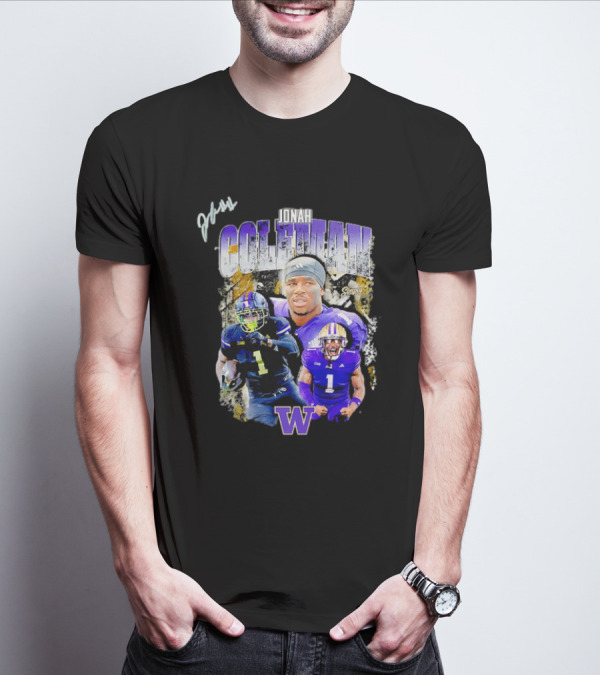 Jonah Coleman Washington Huskies Simply College Football W Player Signature T-Shirt