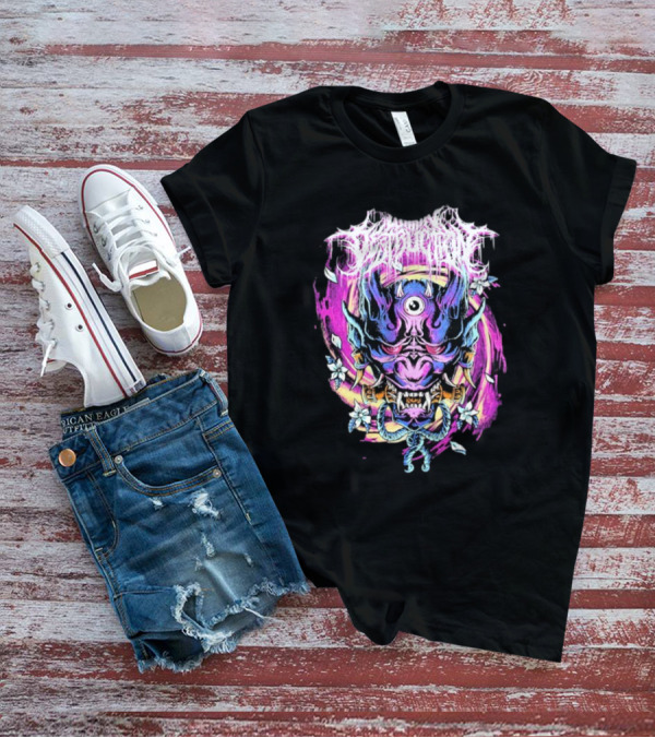 Within Destruction Psychedelic Oni Mask With Floral Accents T-Shirt