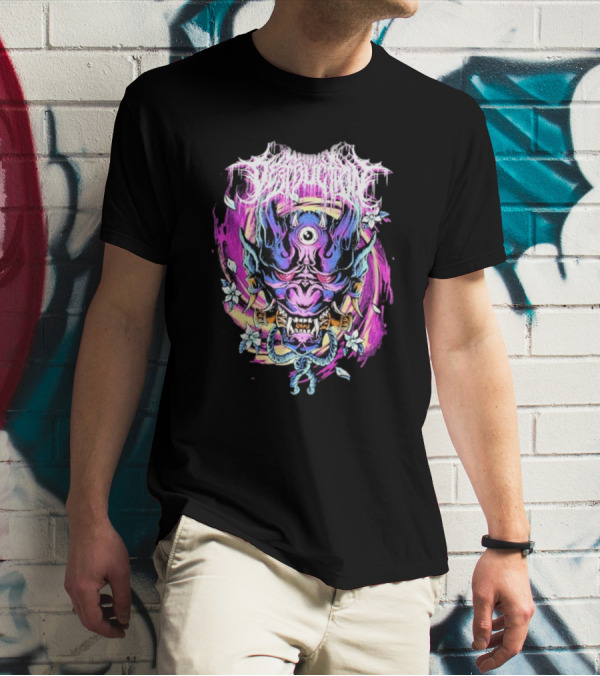 Within Destruction Psychedelic Oni Mask With Floral Accents T-Shirt